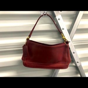 Authentic Deep Burgundy Red Leather Coach Bag